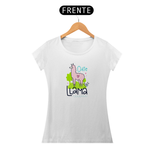 Camiseta Baby Look Feminina - Cute Llama